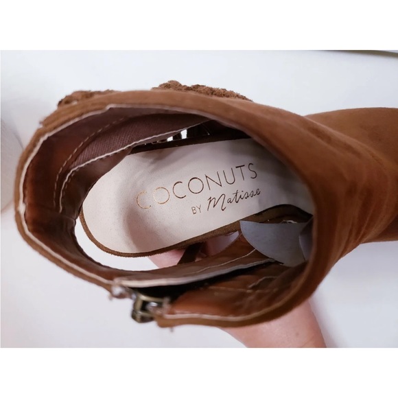 Booties Ankle Boots Stacked Heel Brown - Picture 6 of 6